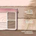 JUDYDOLL Highlight & Contour Palette, All-in-One Matte Highlighter Contour Compact, Natural Brightening Finish for Cool Fair & Olive Skin (01 Wave Shadow Palette)