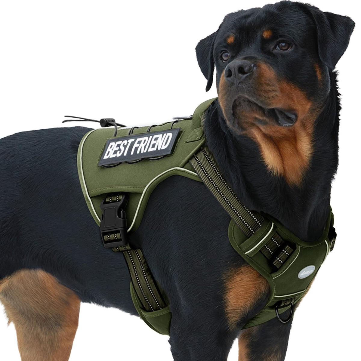 Auroth Tactical Dog Harness for Large Dogs No Pull Adjustable Pet Harness Reflective K9 Working Training Easy Control Pet Vest Military Service Dog Harnesses Army Yellow L