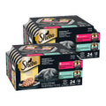 Sheba Perfect Portions Wet Cat Food Cuts in Gravy, Cat Food Wet Recipe, Roasted Chicken Entree, with Sustainable Salmon, Tender Turkey Entree, 2.6 oz. Twin-Pack Trays (24 Count, 48 Servings)