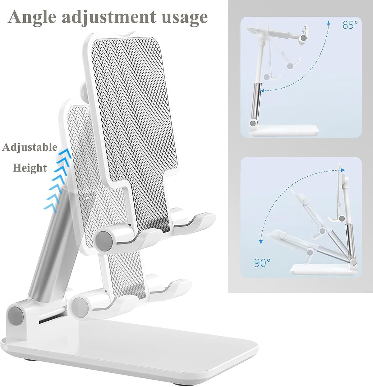 Meetuo 2 Pcs Cell Phone Stand for Desk Adjustable Desktop Phone Holder