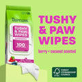 TropiClean Deep Cleaning Pet Wipes, 100ct - Wipes for Dogs & Cats - Gently Removes Dirt, Dander & Smells - for Pet Paws, Face, Body & Bottom - Sweet Berry & Coconut Scent