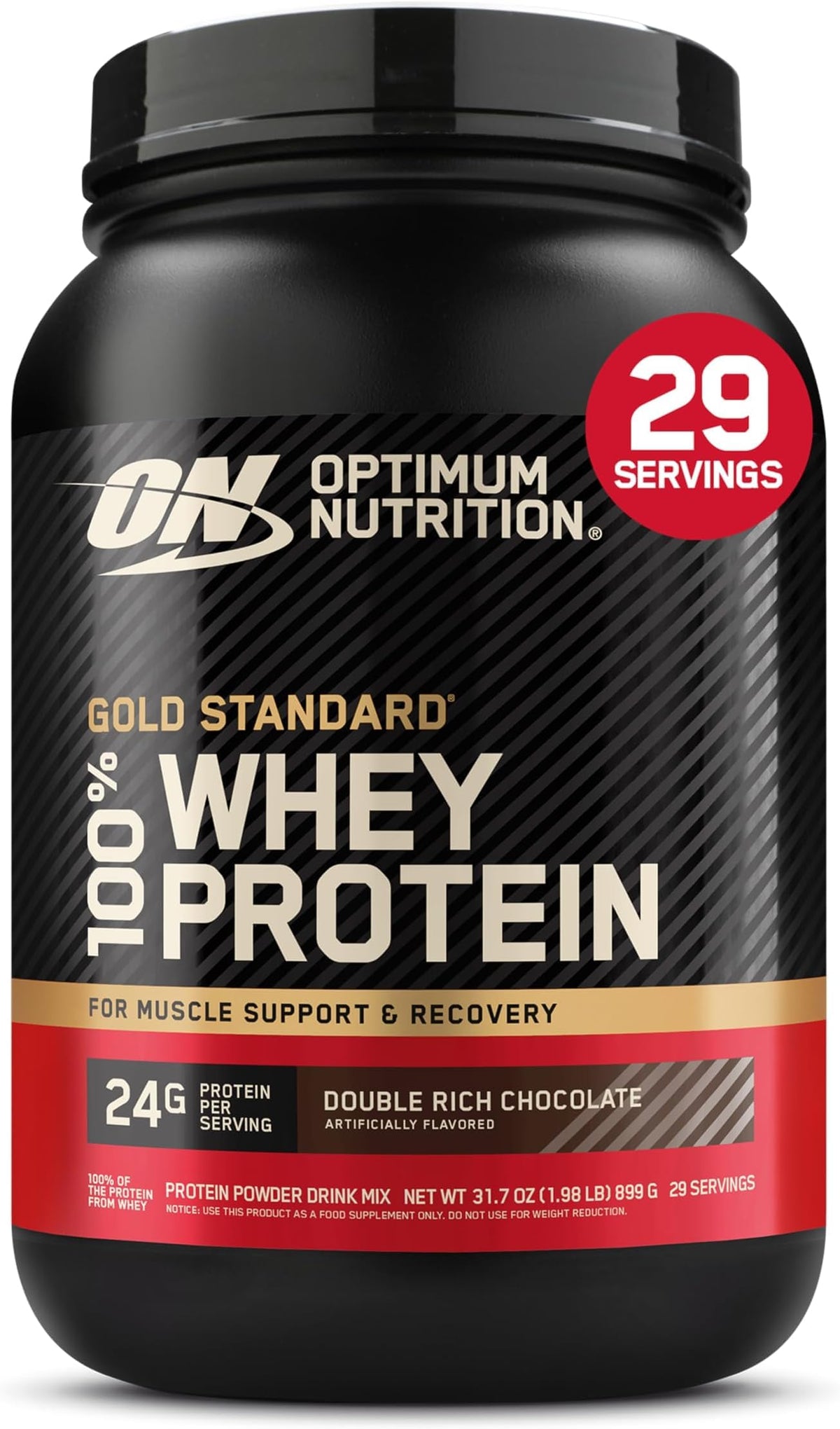 Optimum Nutrition Gold Standard 100% Whey Protein Powder, Cookies & Cream, 2 Pound (Packaging May Vary)