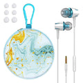 Teens Wired Earbuds with Case, 3.5mm Headphones for School,Berry Bows