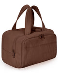 BAGSMART Travel Toiletry Bag, Crush Toiletry Bag for Women, Wide-open Puffy Toiletry Bags for Traveling, Large Travel Cosmetic Makeup Bag Organizer for Accessories,Toiletrie, Beige