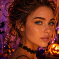 MEICOLY Orange Face Glitter Stick,Halloween Hair Glitter Stick for Women,Autumn Sparkle Orange Accessories Body Glitter Makeup,Waterproof Fall Face Glitter for Party Rave Festival