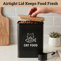 Cat Food Container with Scoop 5-7 lb (25 Cup), with Airtight Bamboo Lid | Cat Kibble Canister with Metal Scoop, 25 Cups, Chew Proof Iron Body, Powder Coated, Airtight Bamboo Lid, Sturdy Metal Handle