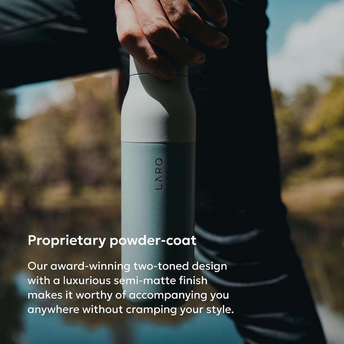 LARQ Twist Top — Reusable Insulated Stainless Steel Water Bottle, Metal Water Bottle for Men, Women, Kids, 100% Leakproof, BPA Free, No Straw — Travel, Gym, Office, School — 25 oz, Seaside Mint