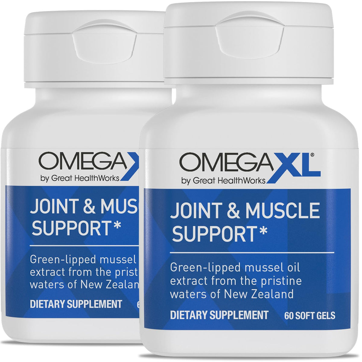 OmegaXL Joint Support Supplement - Natural Muscle Support, Green Lipped Mussel Oil, Soft Gel Pills, Drug-Free, 120 Count