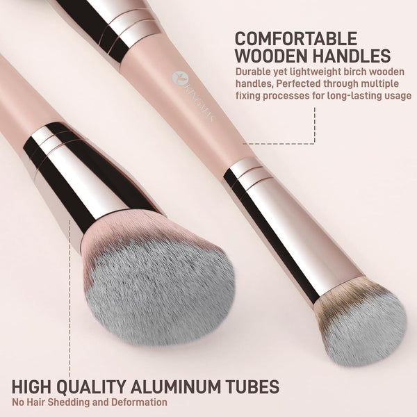 KINGMAS Foundation Brush, Dual-Ended Angled Concealer Makeup Brush