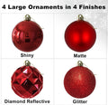 Rose Red 4.0" Large Christmas Balls - Christmas Tree Decoration Ornaments Shatterproof Hanging Balls for Birthday Halloween Holiday Wedding Decorations Set of 4pcs