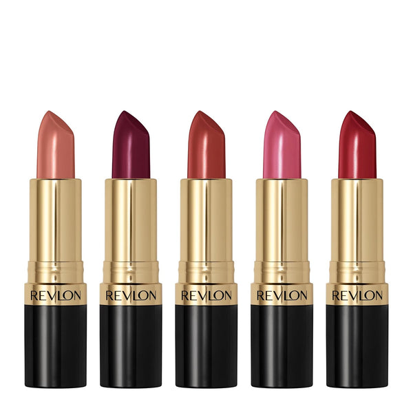 REVLON Super Lustrous Lipstick Gift Set, 5-Piece | 5-piece lipstick gift set. Creamy formula for soft, fuller-looking lips with a moisturized feel.