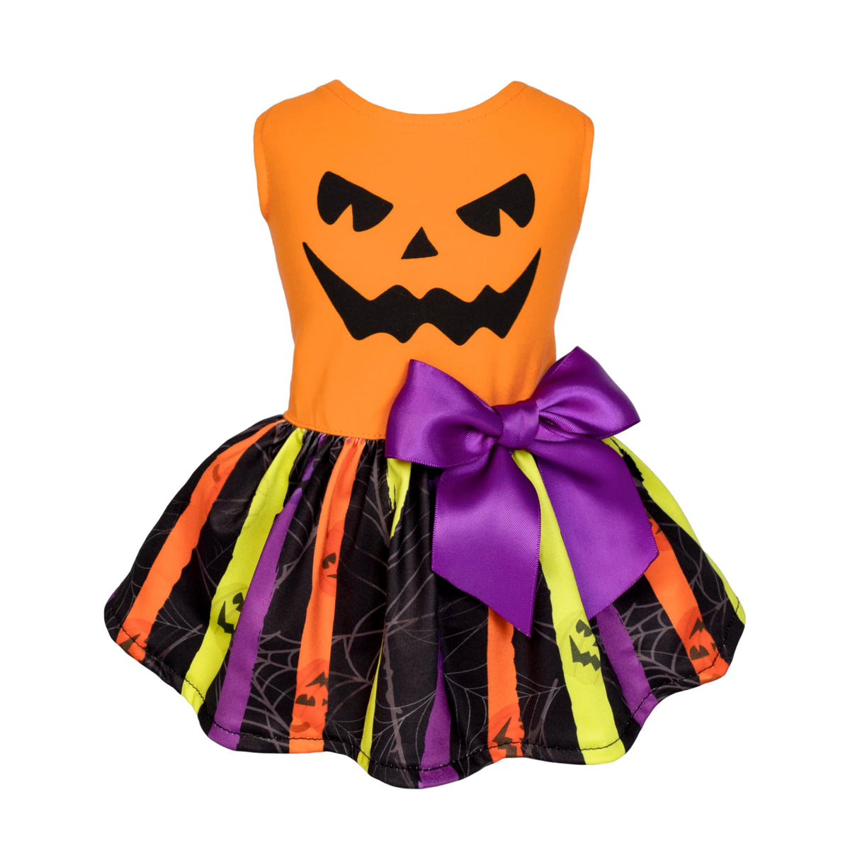 Fitwarm Halloween Pumpkin Dog Dress, Funny Dog Halloween Costumes, Doggy Clothes for Small Dogs Girl, Pet Apparel, Orange, Black, Purple, Small
