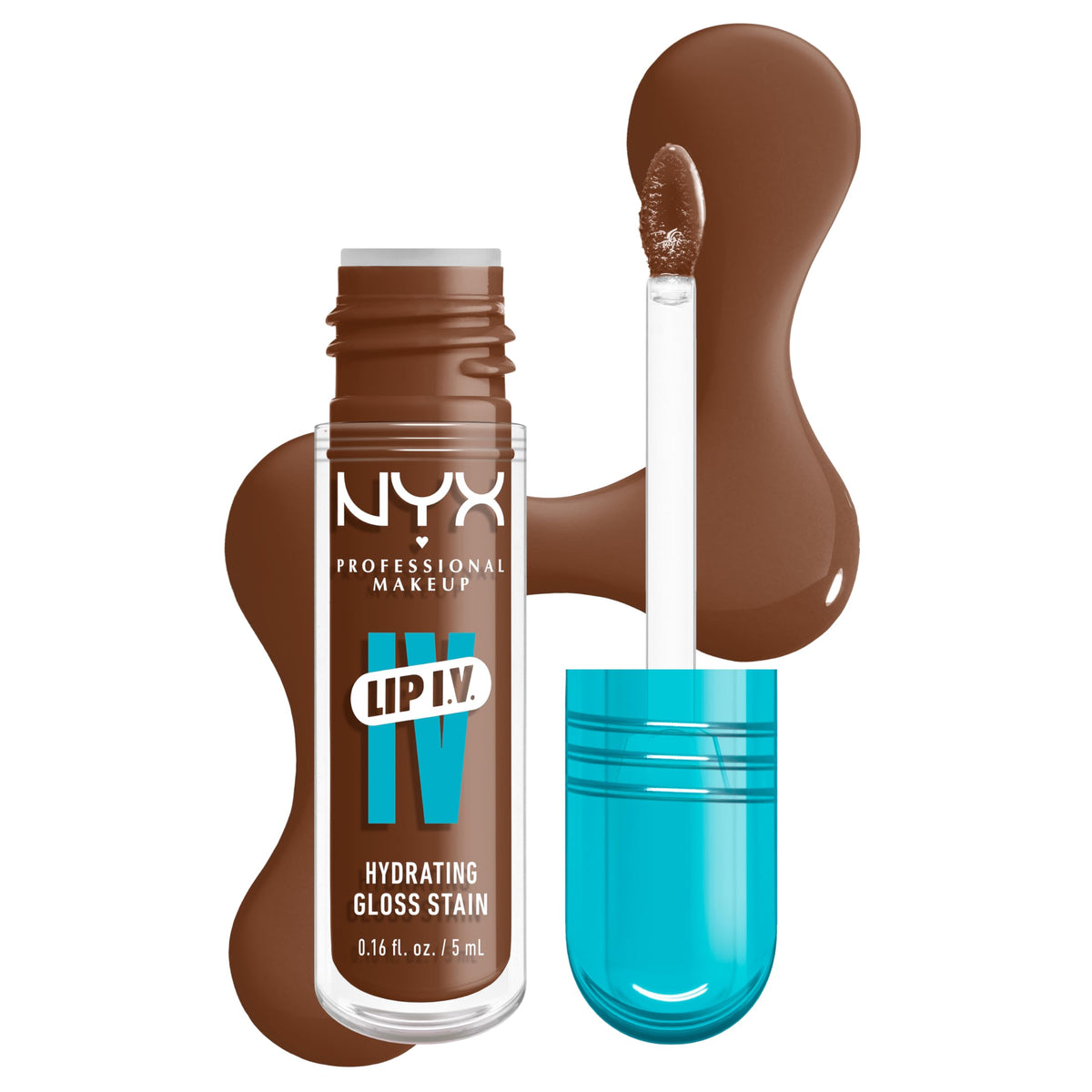 NYX PROFESSIONAL MAKEUP Lip IV Hydrating Glossy Lip Stain, Long-Lasting, Tinted, Vegan Formula with 12 HR Hydration - Petal Pourin' (Pink)