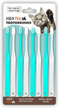 H&H Pets Toothbrush for Small Dogs & Cats - Soft and Extra Small Toothbrush Designed for Cats, Puppies, and XS Breed Dogs Like Teacups, Chihuahuas, Yorkshire, and Poodle, 8 Count Pack