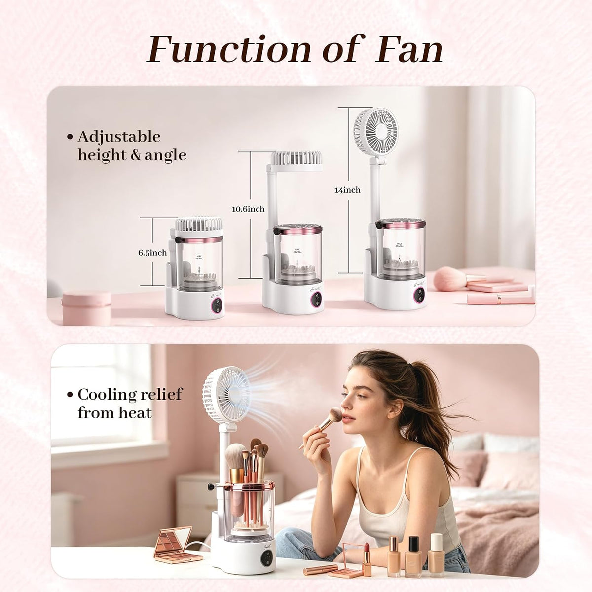 Electric Makeup Brush Cleaner & Dryer, Portable Machine for Makeup Lovers