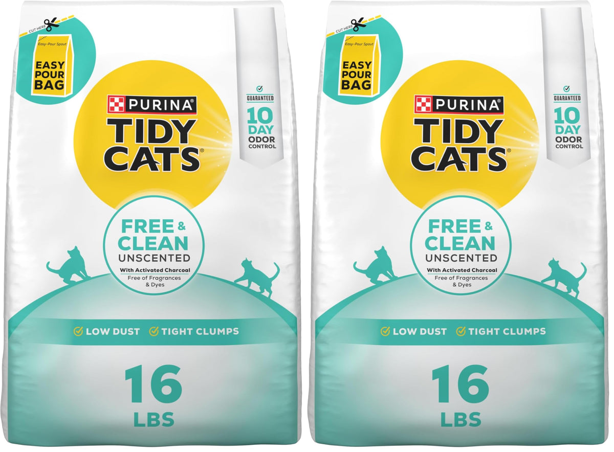 Purina Tidy Cats Free and Clean Unscented Clumping Cat Litter with Odor Control - 38 lb. Box