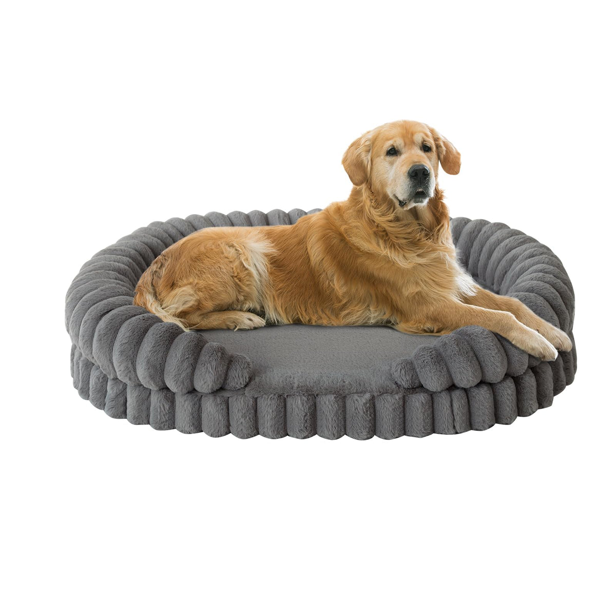 BALANCE Cat Beds for Indoor Cats, Washable Round Cat Bed, Cute Kitten Bed with Anti-Slip Bottom for Kitty and Puppy, 18 Inches, Goat