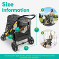 Petbobi Dog Stroller for Large & Medium Dogs - Easy Fold Dual Entry Pet Stroller with One-Foot Brake, All Terrain Wagon Cart with Air Mesh, Ideal for Large Senior Pets up to 80 lbs, Black