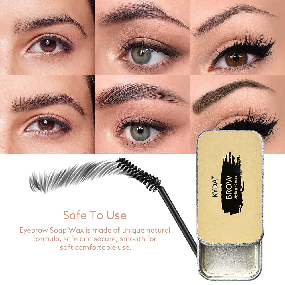 Ownest Soap Brow Eyebrow Soap Kit,Brows Styling Soap,Long Lasting Waterproof Smudge Proof Eyebrow Styling Pomade for Natural Brows, 3D Feathery Brows Makeup Balm