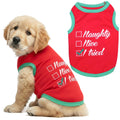 Parisian Pet Dog Tshirt - Embroidered “ Sorry Santa I Ate Your Cookies “ Dog Shirt - Lightweight Cotton Pet Christmas Outfit - Sleeveless Christmas Puppy Clothes - Shirts for Small Dogs - XXS
