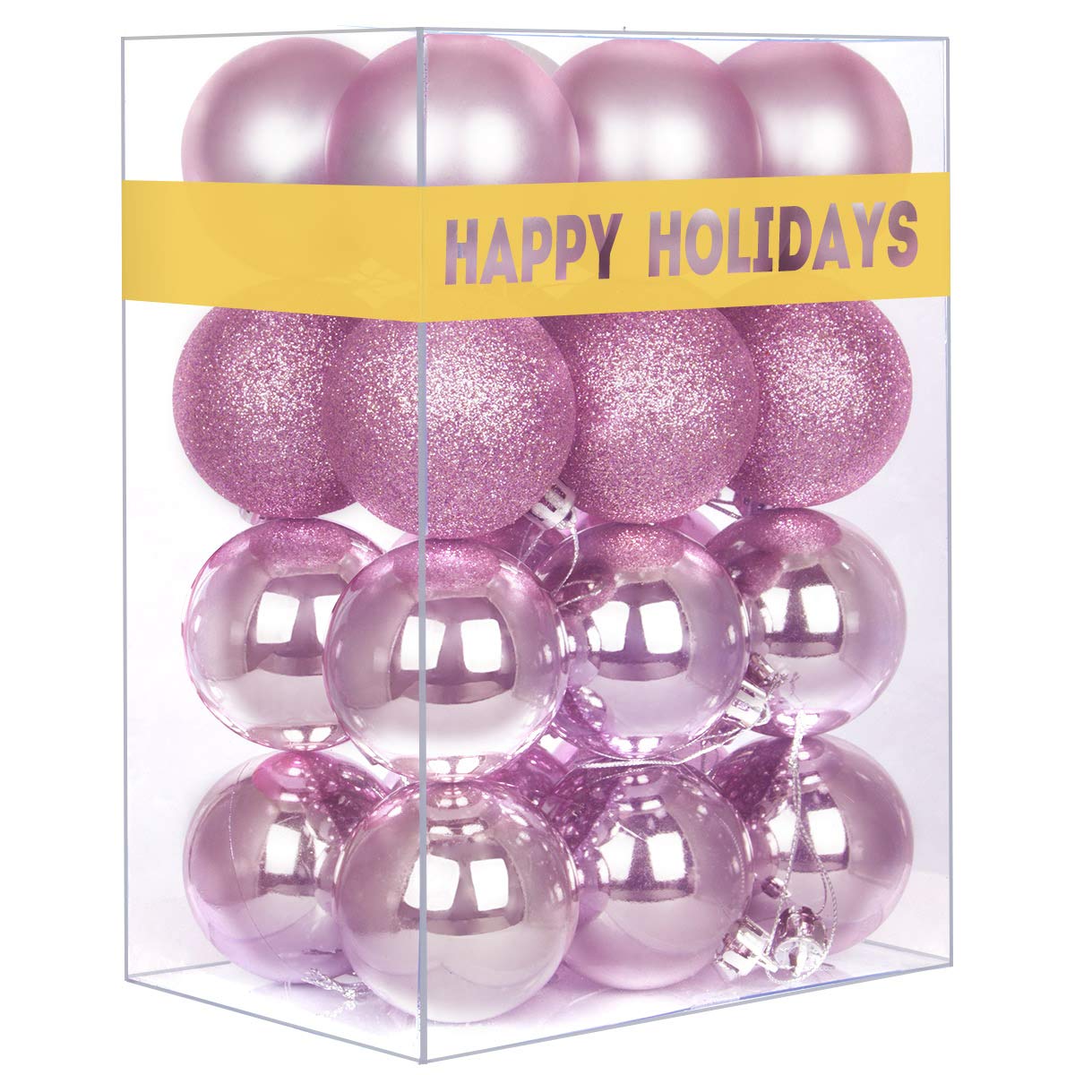 White 4.0" Large Christmas Balls - Christmas Tree Decoration Ornaments Shatterproof Hanging Balls for Birthday Halloween Holiday Wedding Decorations Set of 4pcs