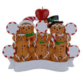 Family of 4 Gingerbread Christmas Ornament Personalized for Grandparents, Kids, Friends
