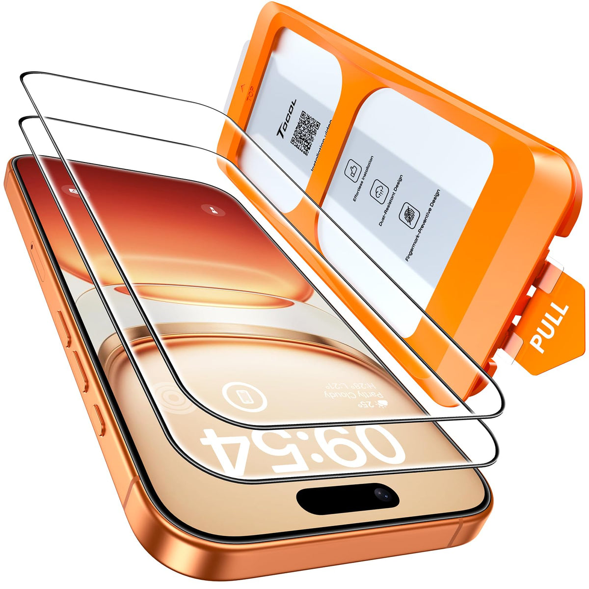 TOCOL for iPhone 15 Pro Screen Protector, Easy Installation