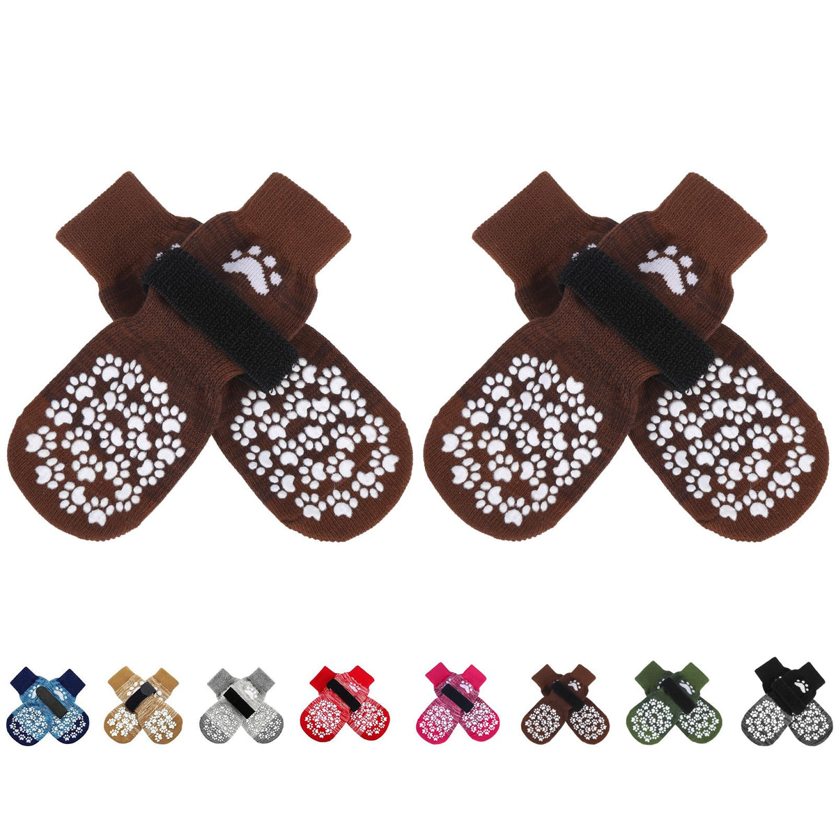 Anti Slip Dog Socks to Prevent Licking Paws, Dog Shoes for Hot Pavement, Dog Booties for Small Medium Large Senior Dogs, Traction Control Boots & Paw Protectors for Hardwood Floors