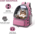Cawypety Cat Backpack Carrier Large Space Bubble Backpack up to 12lbs Pink
