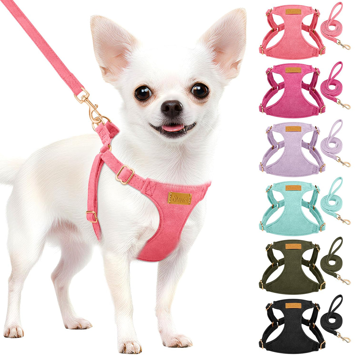 SlowTon No Pull Dog Harness with Leash for Small Medium Dogs, Flower XXS
