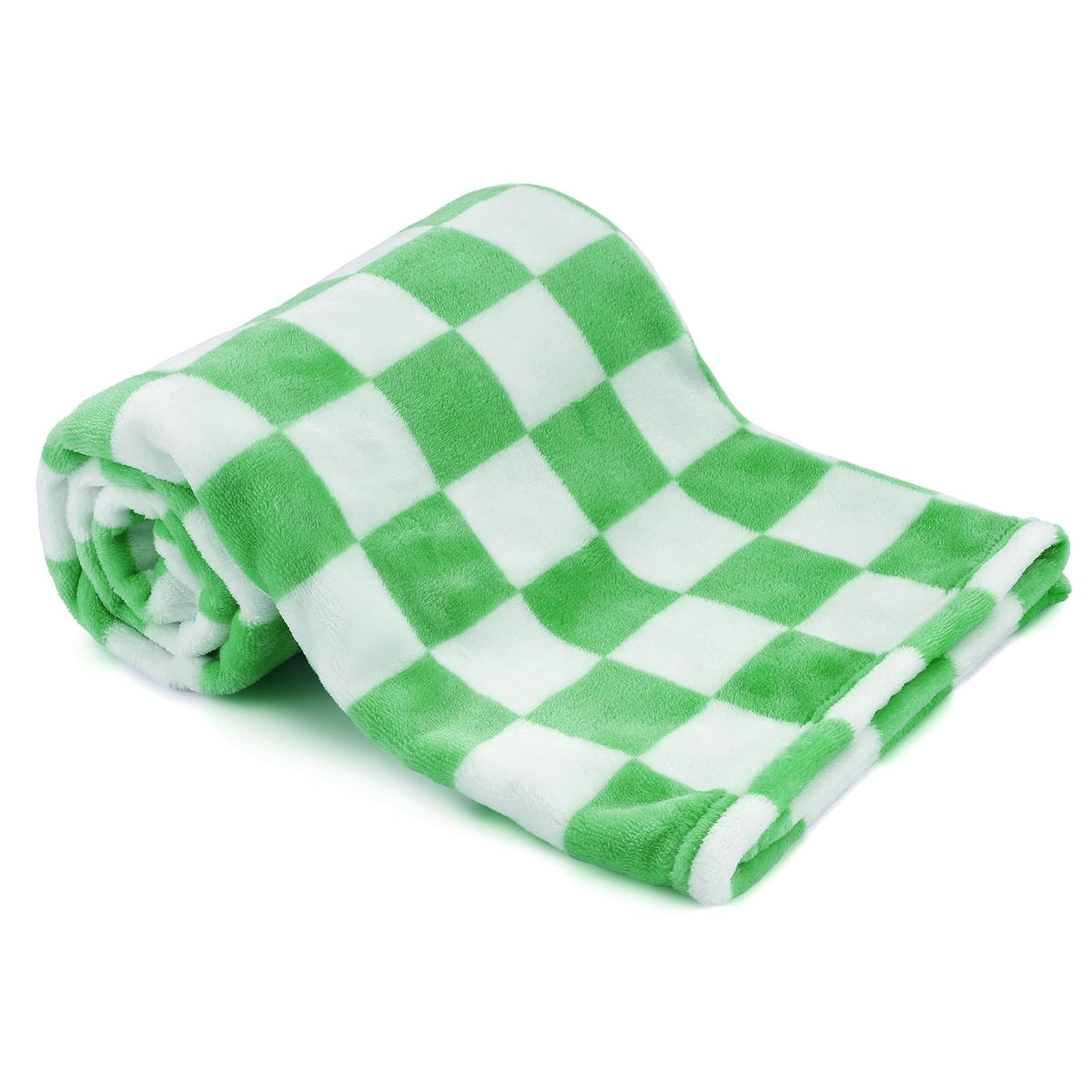 GreatBba Plush Checkered Baby Blanket,30 x 40 Inch Fleece,Orange White