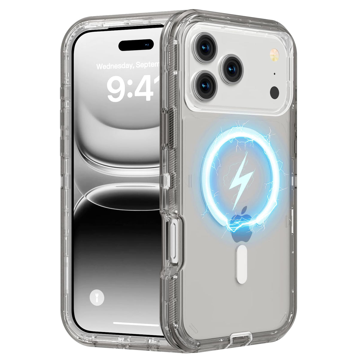 Follaroma Magnetic for iPhone 16 Plus Case, Heavy Duty Phone Cases, Clear