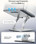 Nulaxy Ergonomic Adjustable Laptop Stand for Desk, Dual Foldable Computer Riser with Advanced Heat-Vent, Heavy-Duty Portable Notebook Holder for Posture Correction, Compatible with Mac 10-16" Laptops