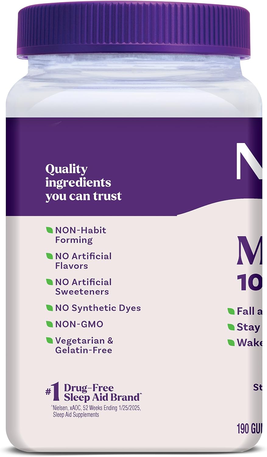 Natrol Melatonin Gummies, Sleep Support, 190 Strawberry-Flavored Adult Melatonin Gummies, 10 mg Sleep Aids for Adults