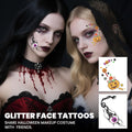 Halloween Glitter Freckle & Gems, Face Tattoo for Women Makeup Decorations