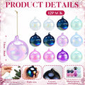 Seenelling 12 Pcs Iridescent Pastel Glass Christmas Ball Ornaments for Tree