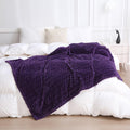 Puncuntex Burnt Orange Throw Blanket 50"×60" Fuzzy 3D Jacquard Decorative