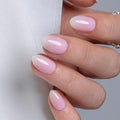 CurvLife Oval Milky White Press On Nails Extra Short, Summer Soft Gel Reusable Fake Nails Kit with Glue & Tabs, 32Pcs 16Size Salon-Quality Stick On Nails for Women At-Home Manicure