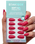 BTArtbox Press On Nails Square - Solid Pink Short Press On Nails with Glue for Women, Opaque Soft Gel Glue On Nails in 16 Sizes - 32 Stick On Nails Kit, Yoga