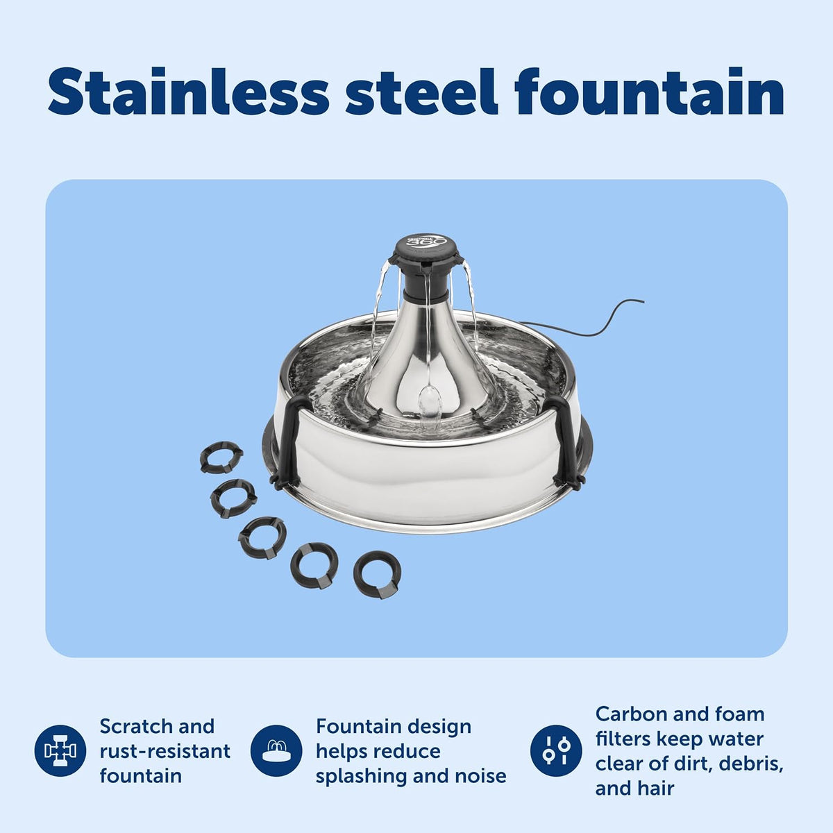 PetSafe Drinkwell Stainless Multi-Pet Fountain, red, 8 lb (PWW00-13705)