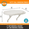 K&H Cat Window Perch Kitty Sill - Cat Window Hammock Bed with Strong Support Holds 40 lbs, Cushioned Windowsill Bed for Indoor Cats, Washable Cover, Cream Fleece, 24 x 14 Inches