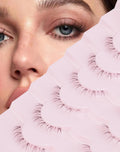 Natural Lashes That Look Like Extensions Strip Lashes Natural Look Thin Band Wispy Eyelashes 13mm Cat Eye False Eyelashes Foxy Eye Lashes 12 mm 7 Pairs S10