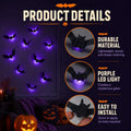 Spooky Glow 3D LED Bat Wall Decor, Hanging Bat for Halloween Decoration, 12