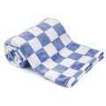GreatBba Plush Checkered Baby Blanket,30 x 40 Inch Fleece,Orange White