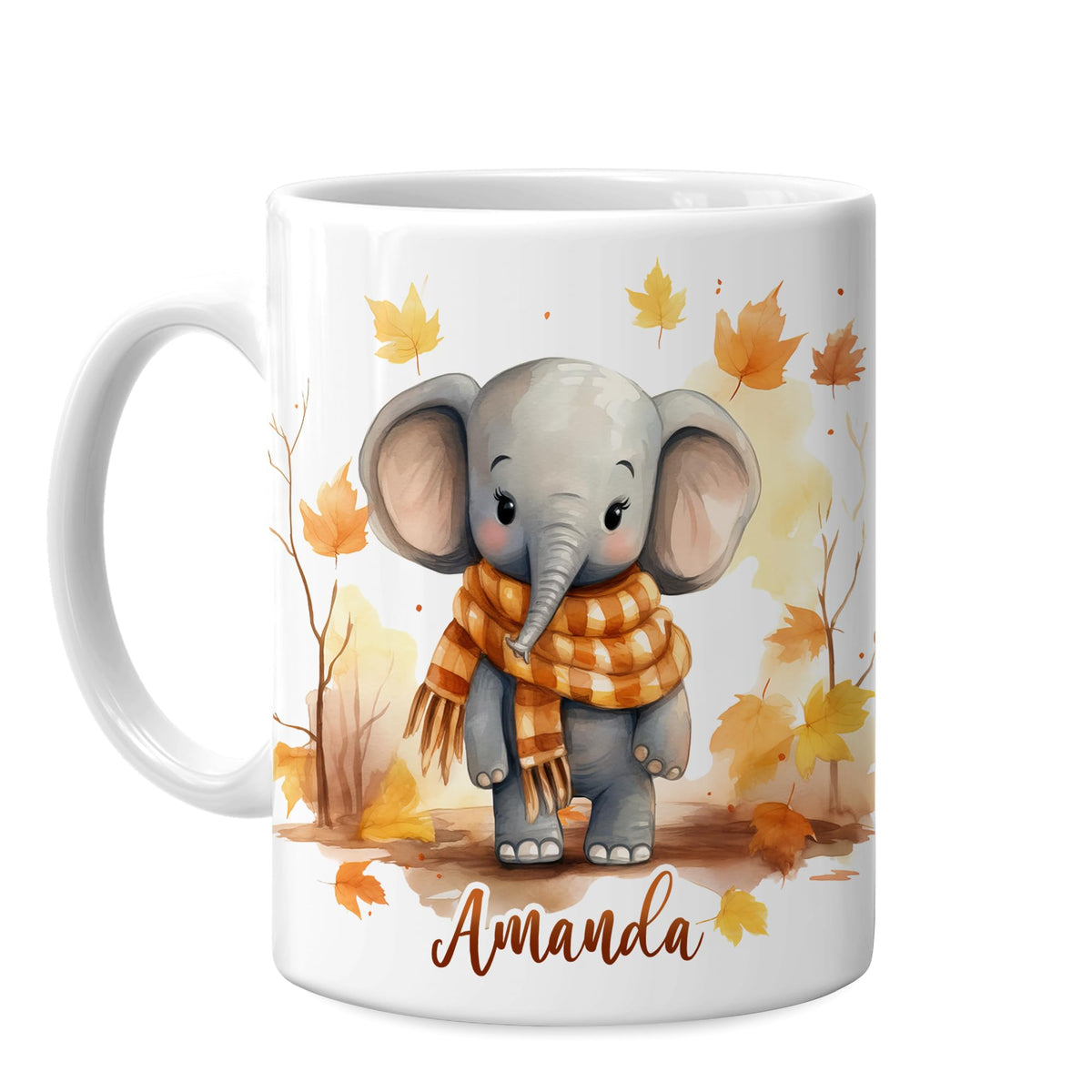 Hyturtle Fall Cat Maple Leaves Coffee Mug with Spoon Gifts on Birthday