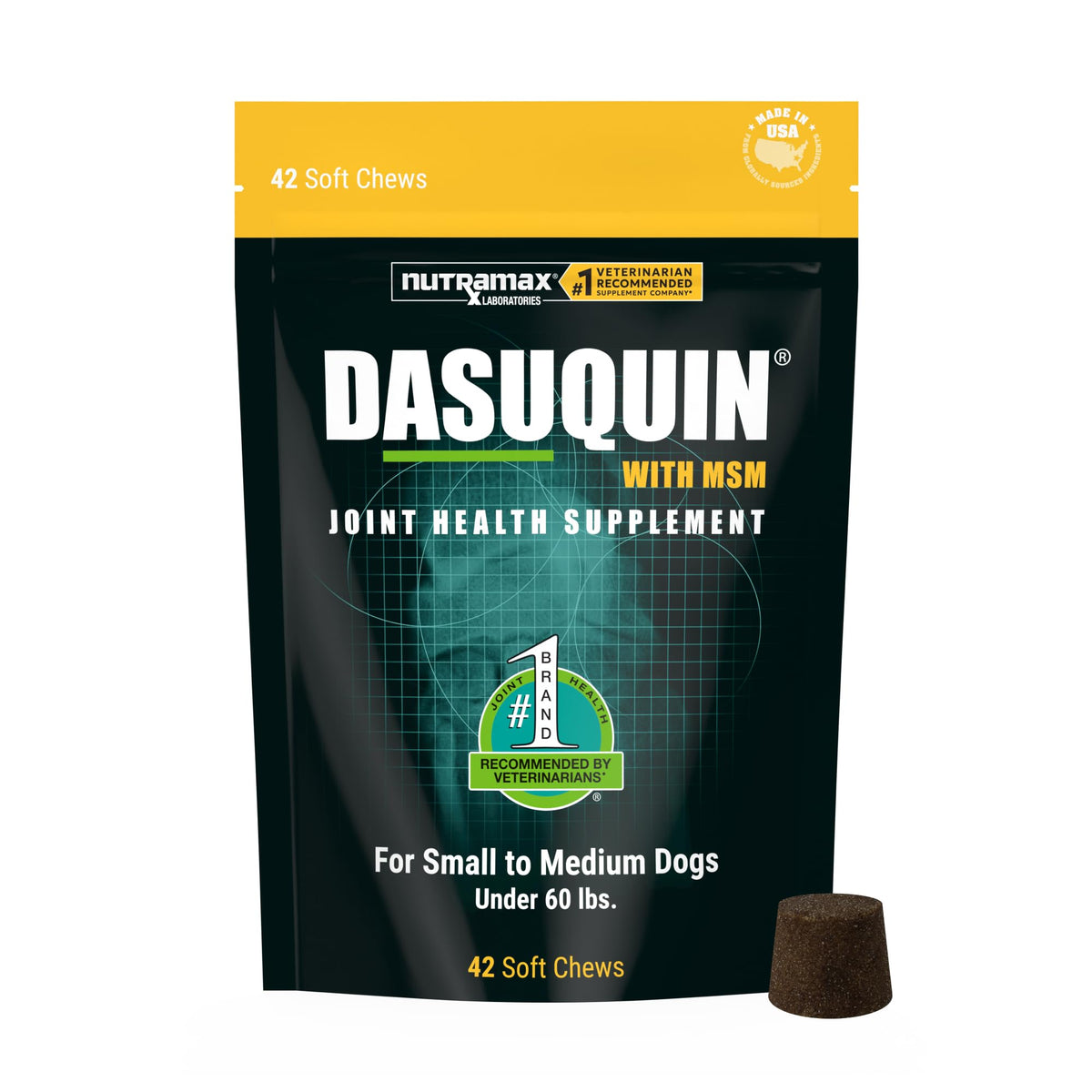 Nutramax Dasuquin for Small to Medium Dogs, Joint Health Supplement, Contains Glucosamine for Dogs, Plus Chondroitin, ASU, MSM and More, Supports Healthy Joints, Soft Chews, 84 Count