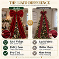 Giant Burgundy Red Velvet Christmas Tree Topper Bow 31.5"x79"