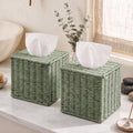 Thyle 2 Pcs Fall Tissue Box Cover Square, Pumpkin PU Leather Tissue Holder