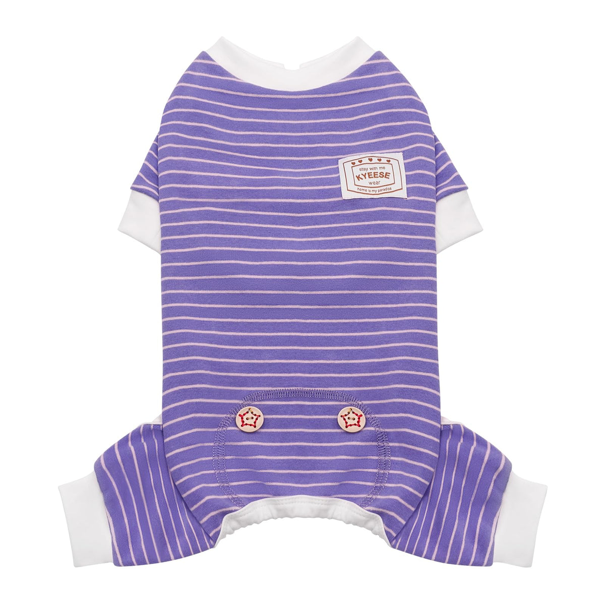 KYEESE Striped Dog Pajamas for Medium Large Dog Stretchy Onesie Daily Wear