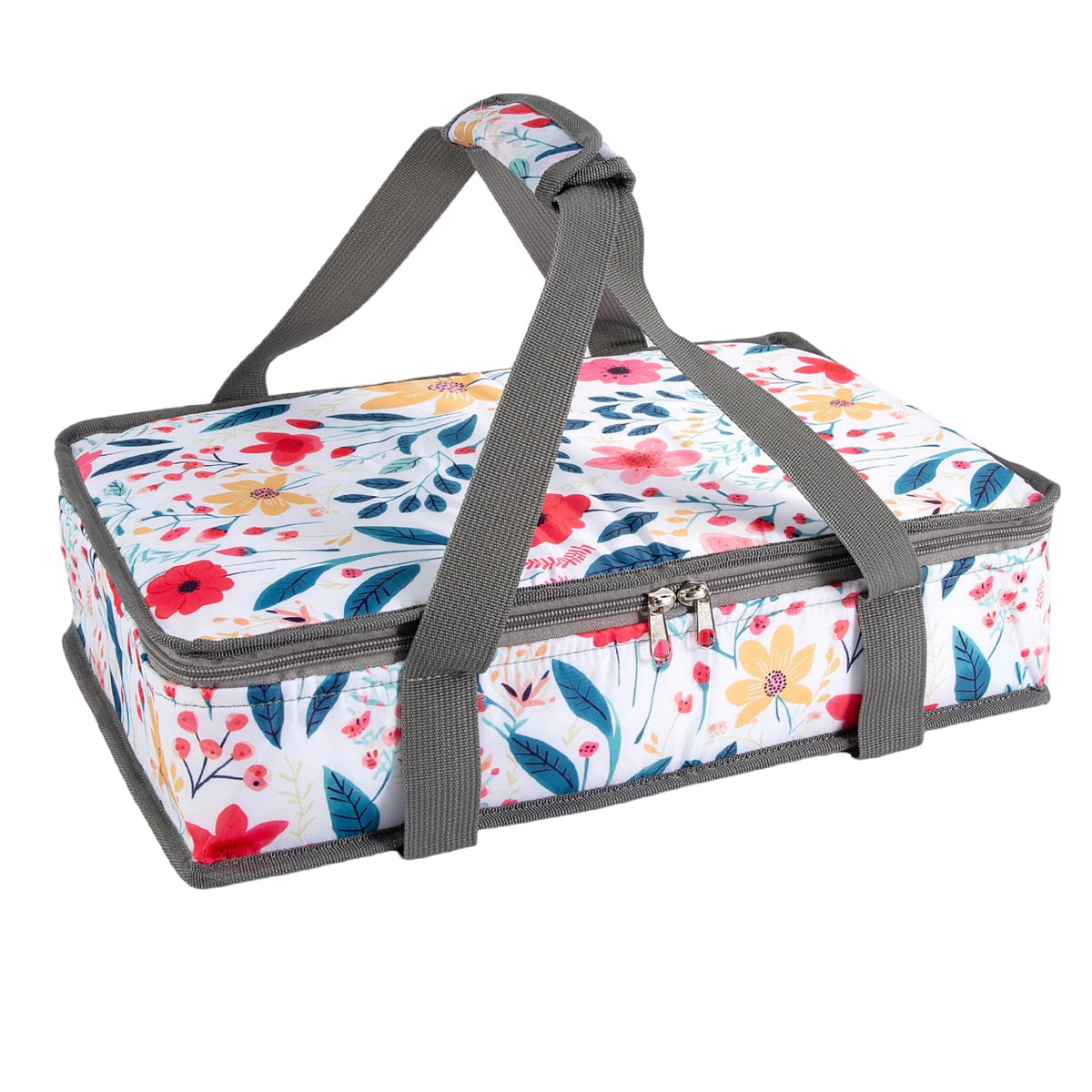 Round Insulated Double Casserole Carrier for Hot or Cold Food with Handle,Pie Carrier Bag,Insulated Lunch Bag for Travel Picnic Cookouts,Fits Pioneer Woman Kitchen Stuff and 12.5" Pie Pan